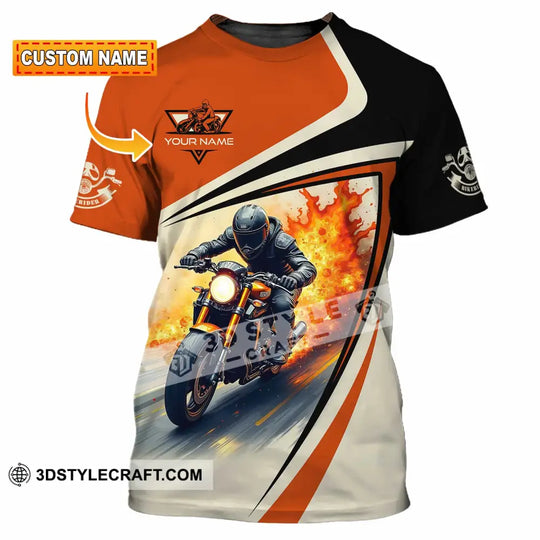 Unisex Shirt - Custom Text Shirt, Fire Biker Rider Shirt style option 1