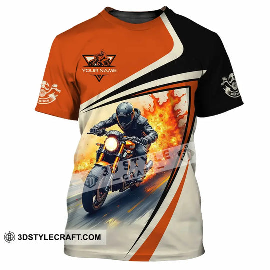 Unisex Shirt - Custom Text Shirt, Fire Biker Rider Shirt style option 2