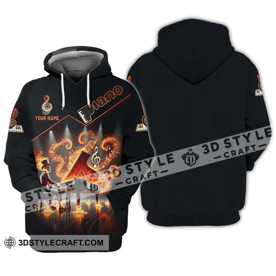 Unisex Shirt - Custom Text Shirt Fire Piano style option 3