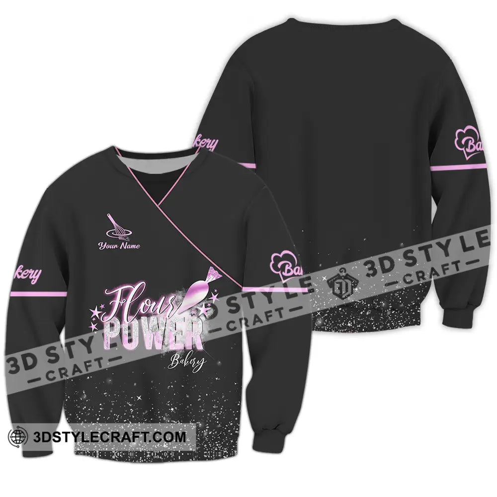 Unisex Shirt - Custom Text Shirt Flour Power Bakery Long Sleeve / S T-shirt
