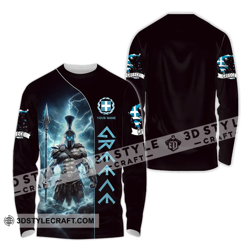 Unisex Shirt - Custom Text Greece Long Sleeve / S T-Shirt