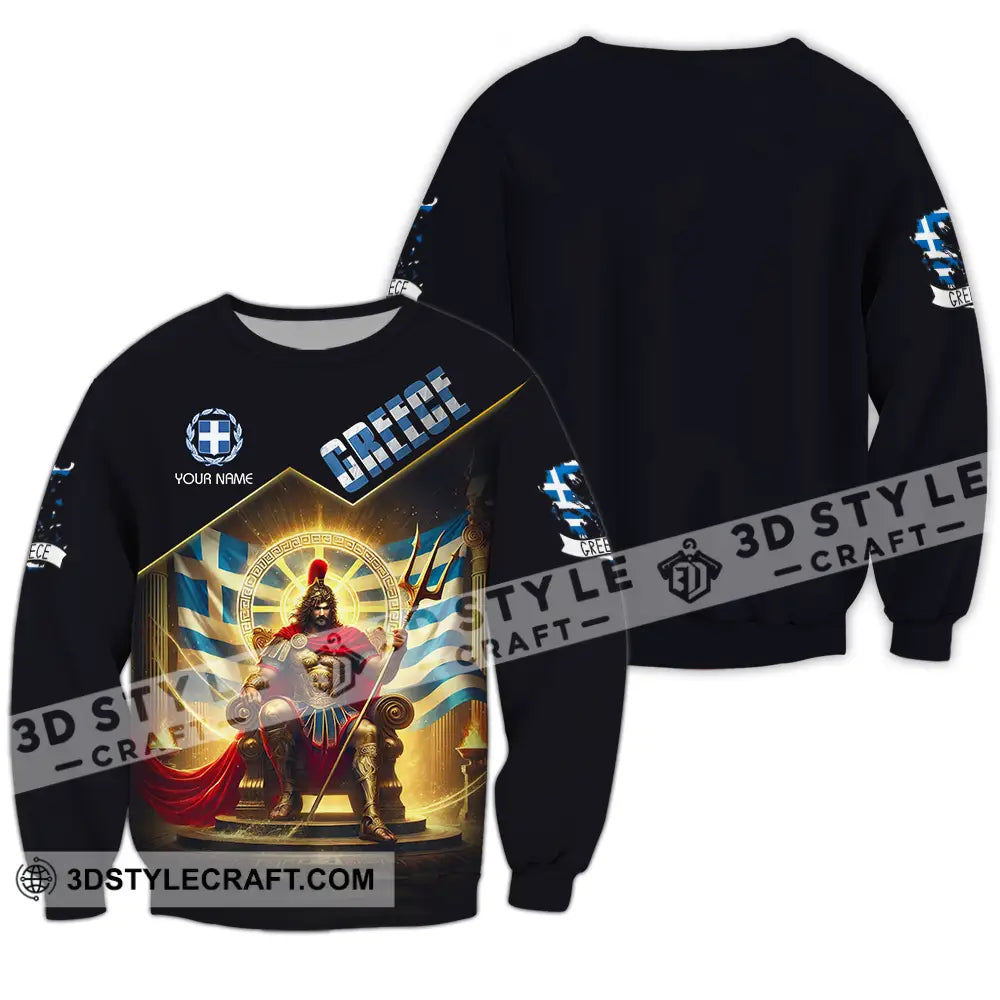Unisex Shirt - Custom Text Greece Long Sleeve / S T-Shirt