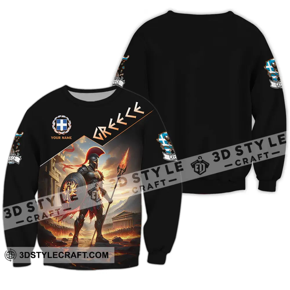 Unisex Shirt - Custom Text Greece Long Sleeve / S T-Shirt