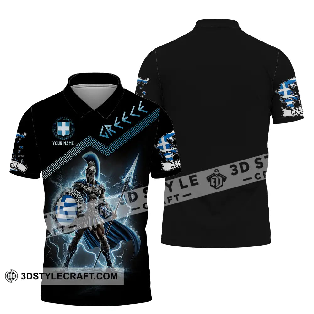 Unisex Shirt - Custom Text Greece Polo / S T-Shirt