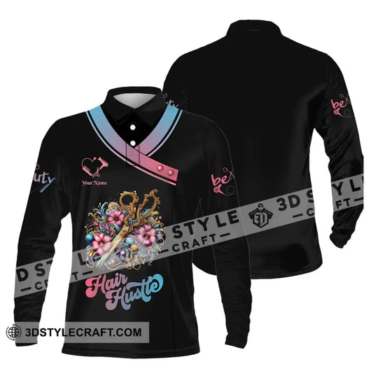 Unisex Shirt - Custom Text Hair Hustle Shirt style option 3