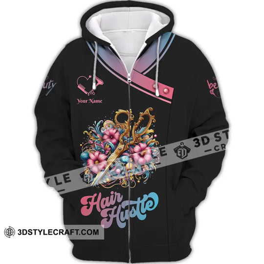 Unisex Shirt - Custom Text Hair Hustle Shirt style option 2