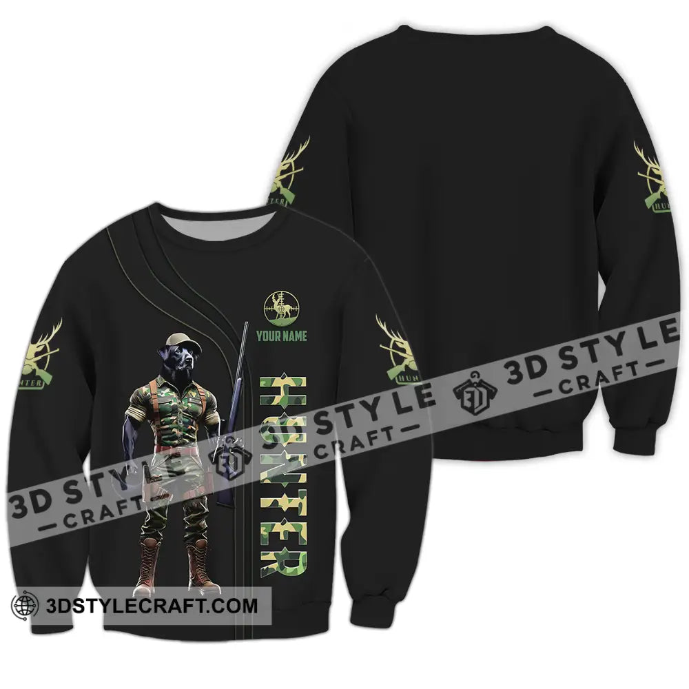 Unisex Shirt - Custom Text Hunter Long Sleeve / S T-Shirt