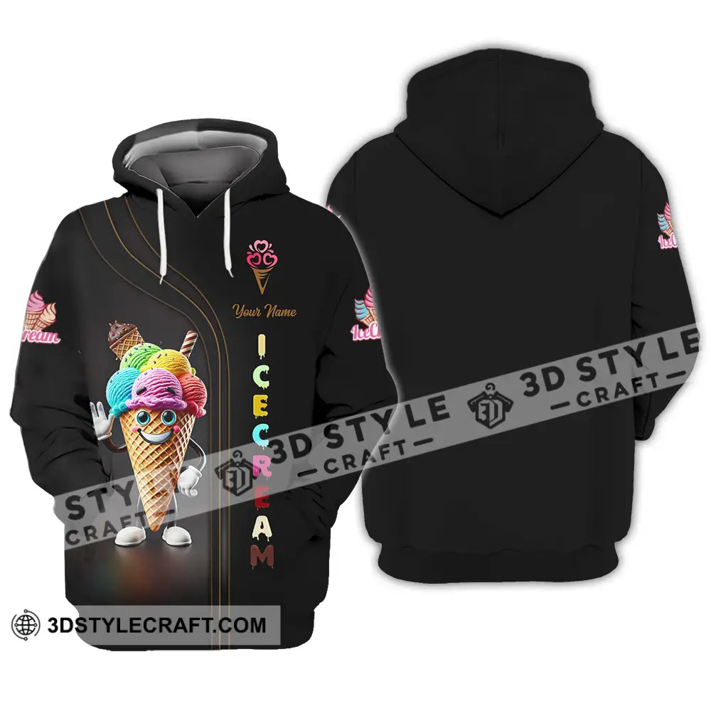 Unisex Shirt - Custom Text Ice Cream Hoodie / S T-Shirt