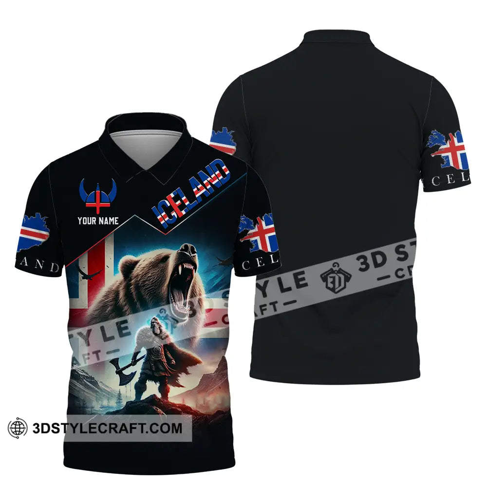 Unisex Shirt - Custom Text Iceland Polo / S T-Shirt