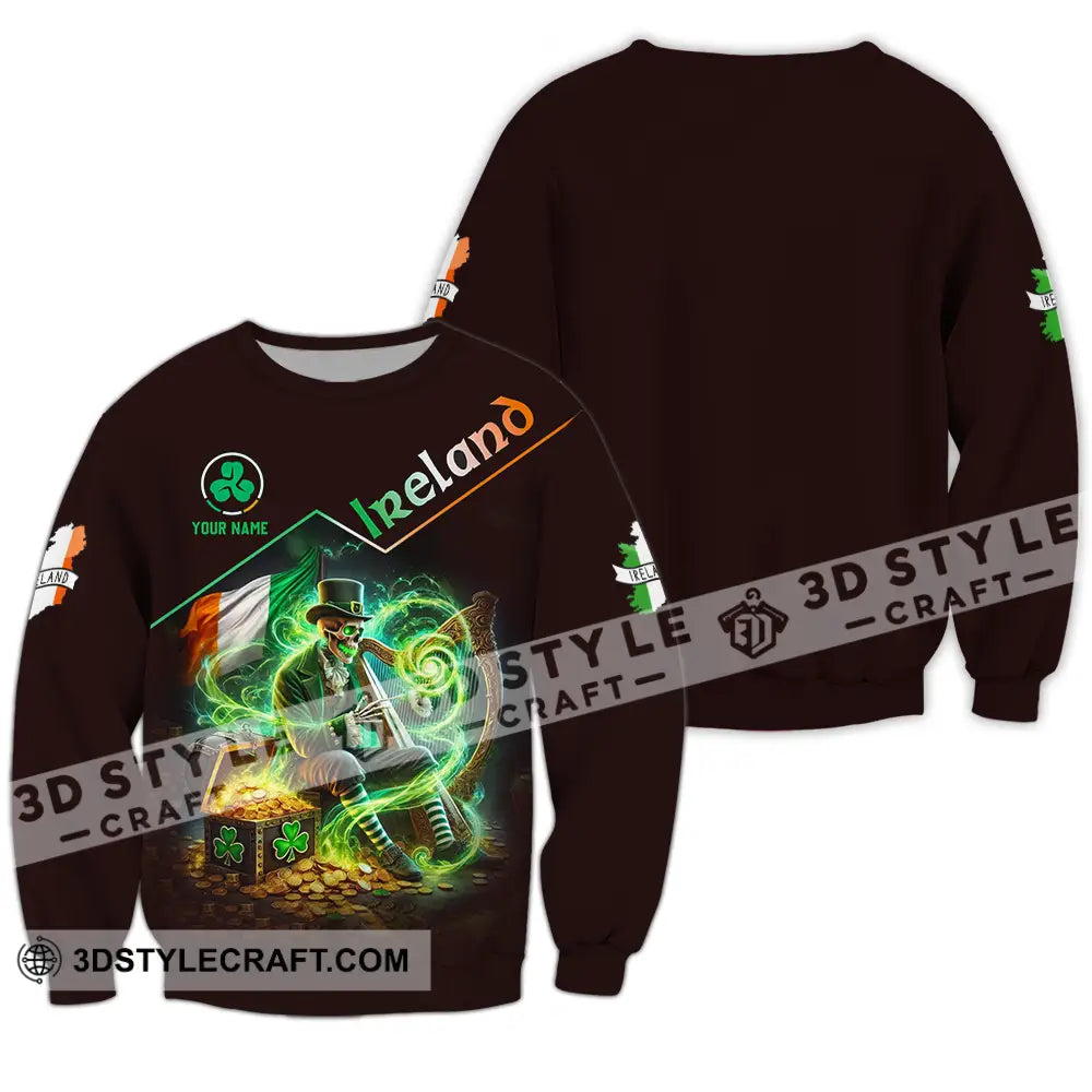 Unisex Shirt - Custom Text Ireland Long Sleeve / S T-Shirt