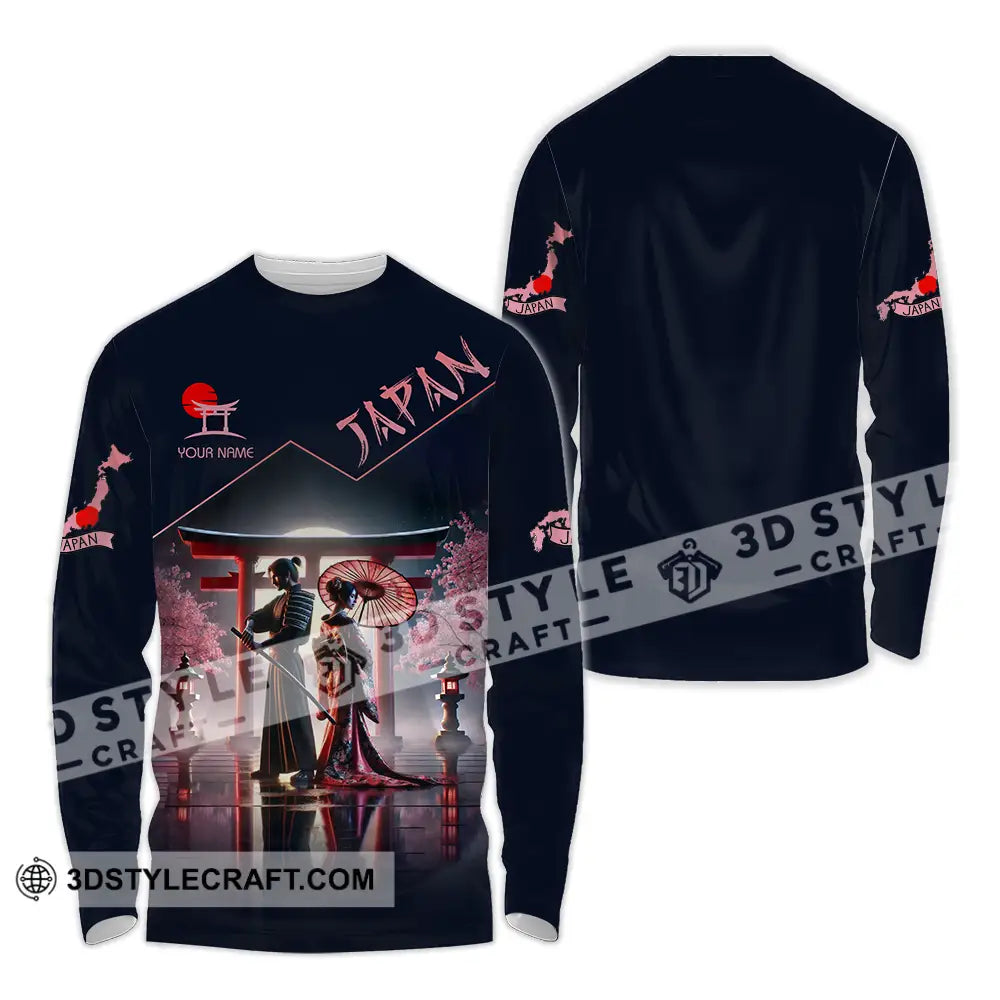 Unisex Shirt - Custom Text Japan Long Sleeve / S T-Shirt