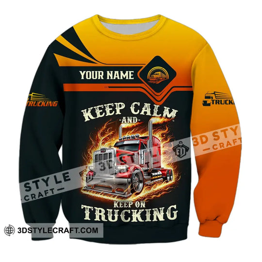 Unisex Shirt - Custom Text Shirt Keep Calm And Keep On Trucking style option 4