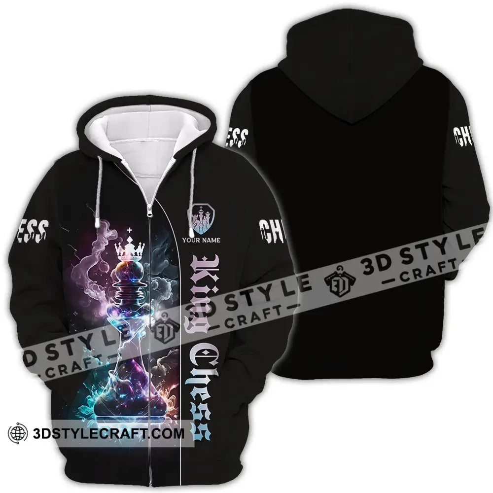 Unisex Shirt - Custom Text King Chess Zipper Hoodie / S T-Shirt
