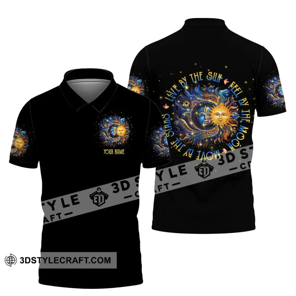 Unisex Shirt - Custom Text Shirt Live By The Sun Hippie Shirt Polo Shirt / S T-shirt