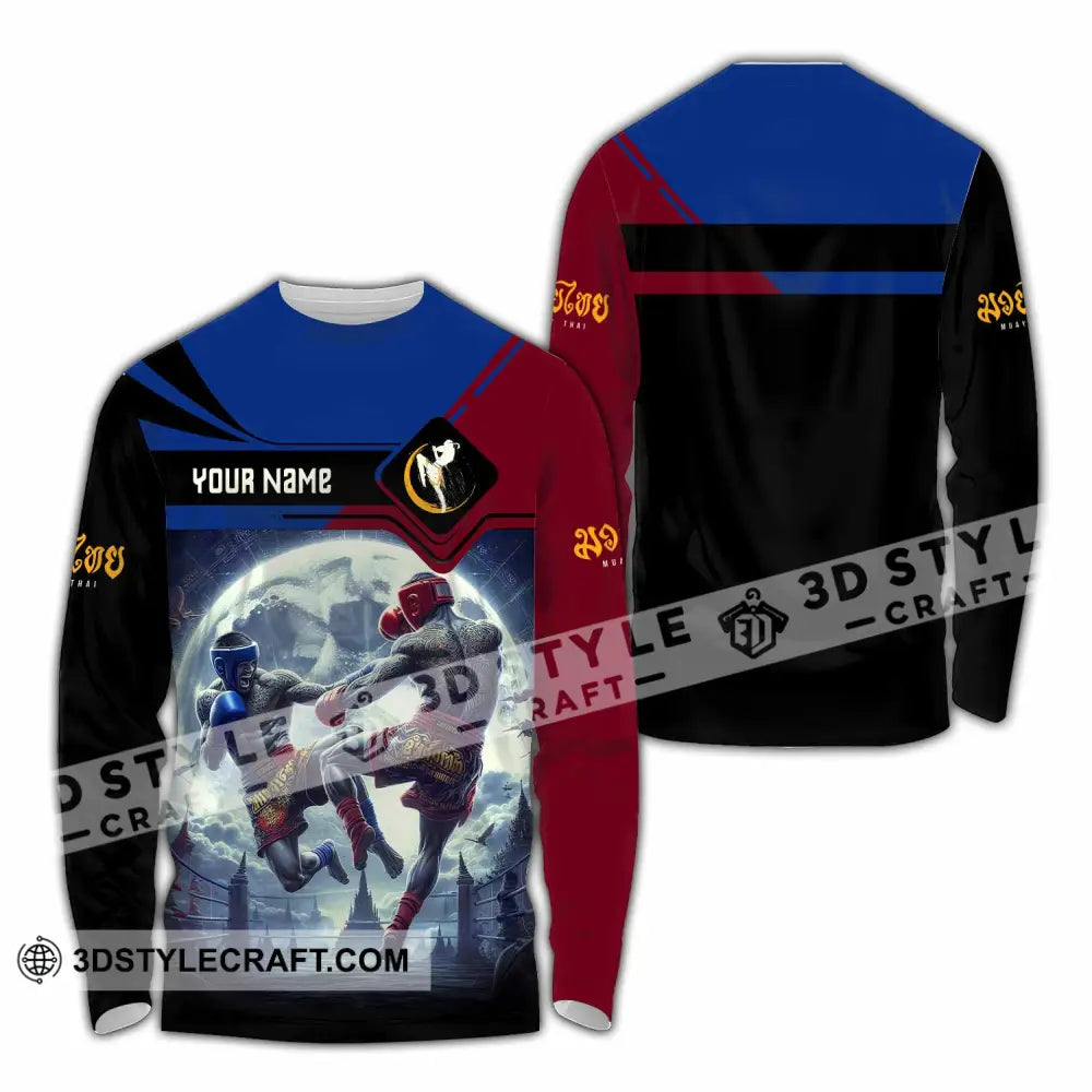 Unisex Shirt - Custom Text Shirt Muay Thai Shirt Long Sleeve Shirt / S T-shirt