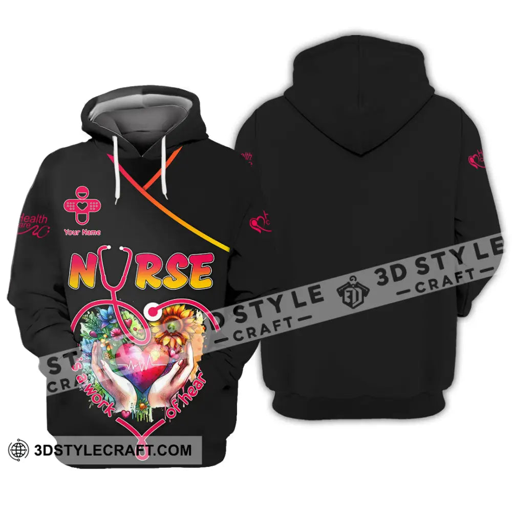 Unisex Shirt - Custom Text Nurse Shirt Hoodie / S T-shirt