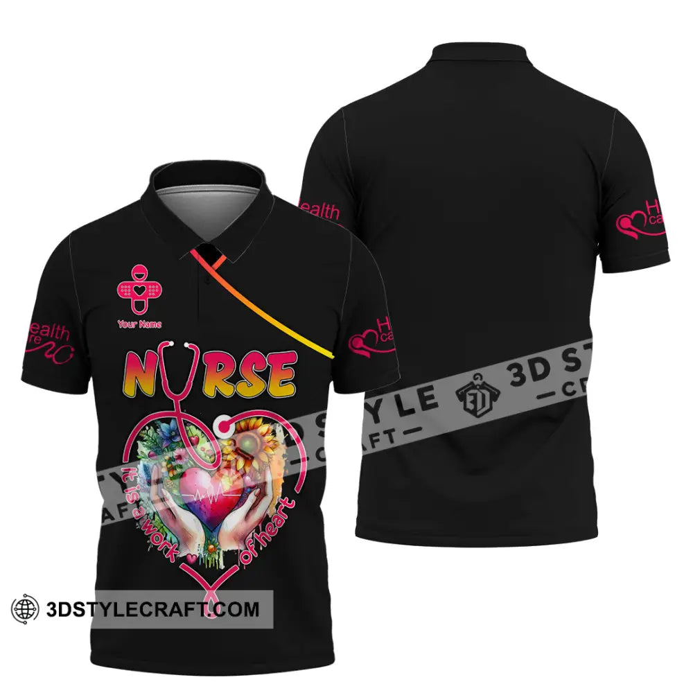 Unisex Shirt - Custom Text Nurse Shirt Polo Shirt / S T-shirt