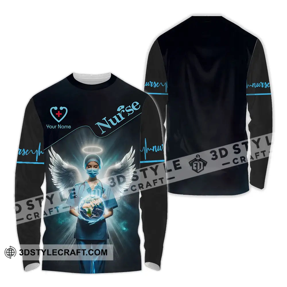 Unisex Shirt - Custom Text Nursing Shirt Nurse Life Long Sleeve Shirt / S T-shirt