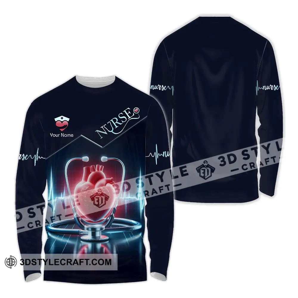 Unisex Shirt - Custom Text Nursing Shirt Nurse Life Long Sleeve Shirt / S T-shirt