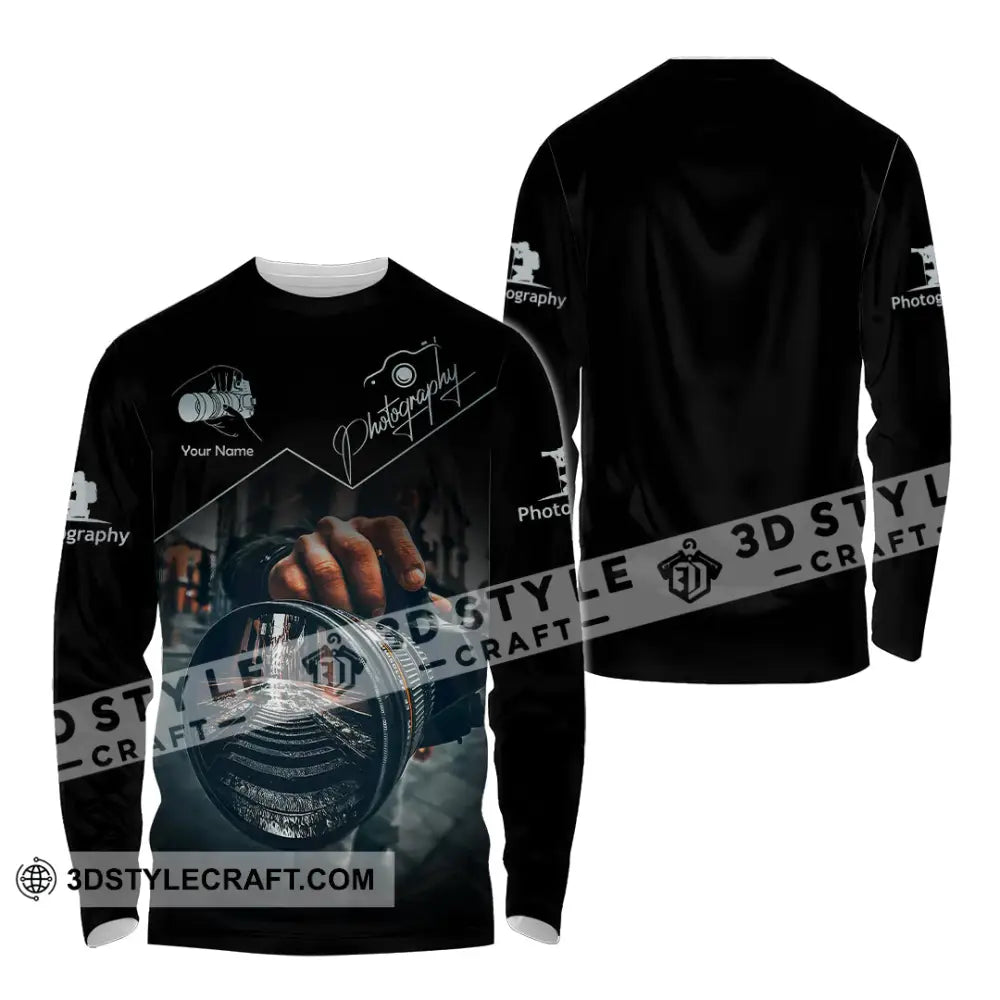 Unisex Shirt - Custom Text Shirt Photographer Shirt Long Sleeve Shirt / S T-shirt