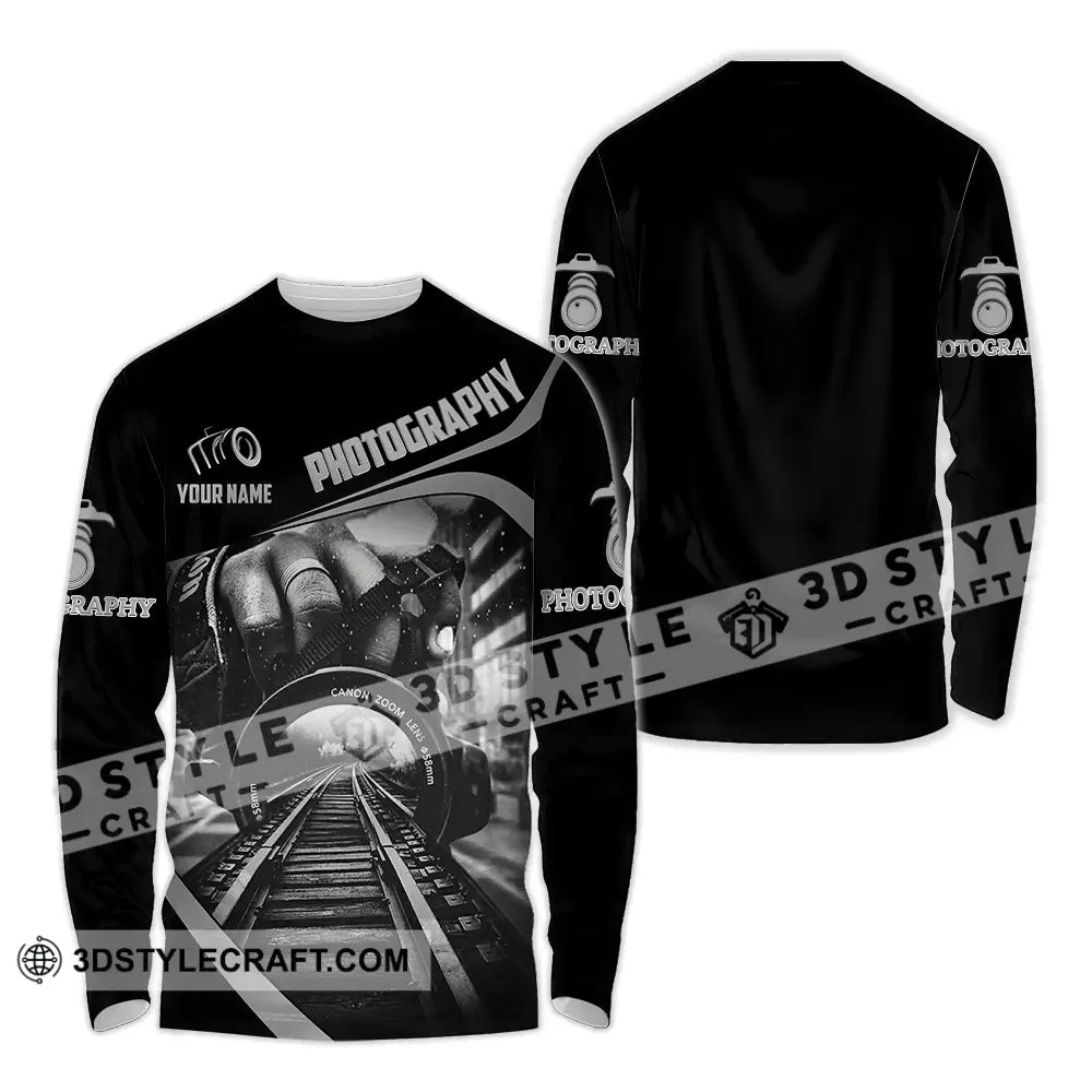 Unisex Shirt - Custom Text Photography Long Sleeve / S T-Shirt