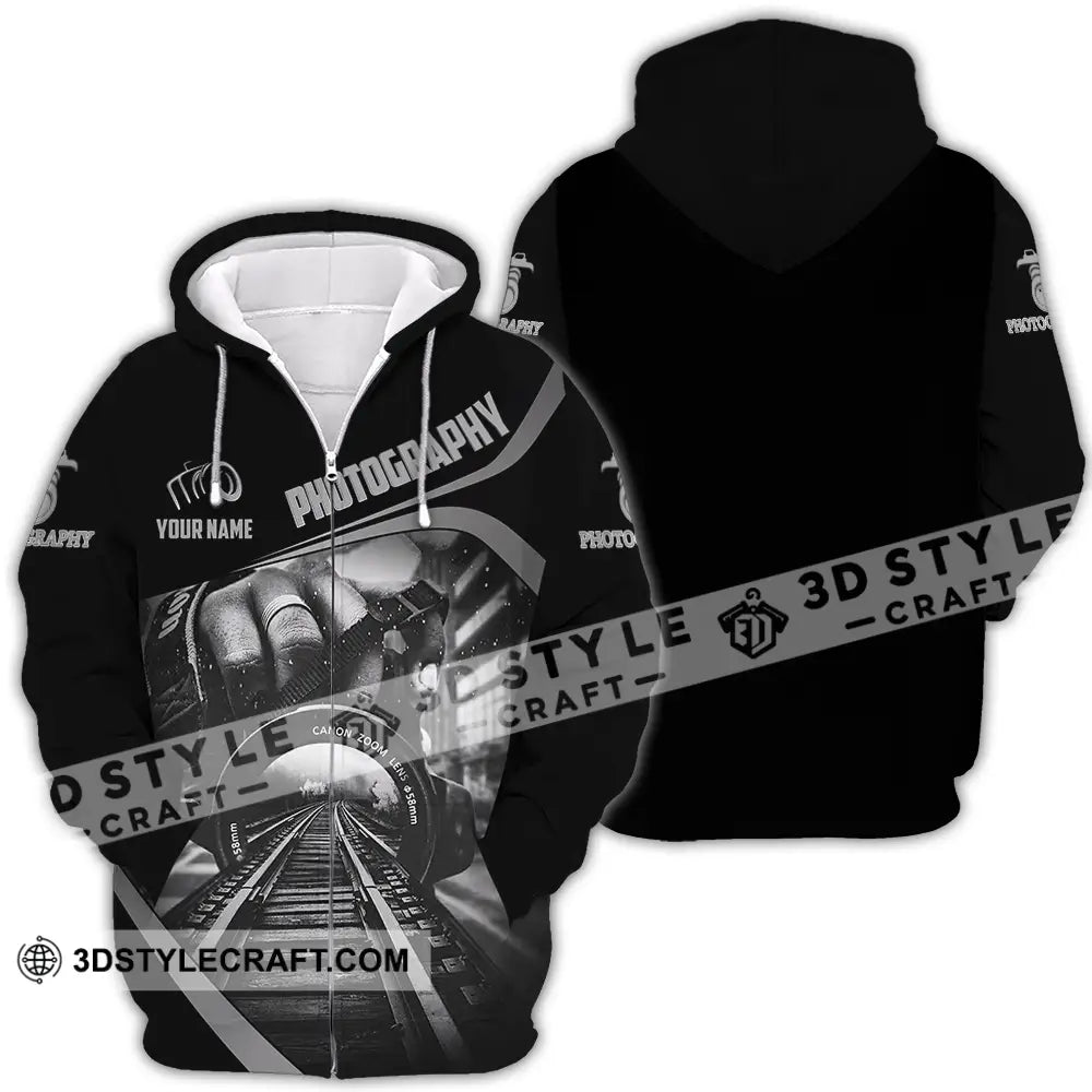 Unisex Shirt - Custom Text Photography Zipper Hoodie / S T-Shirt