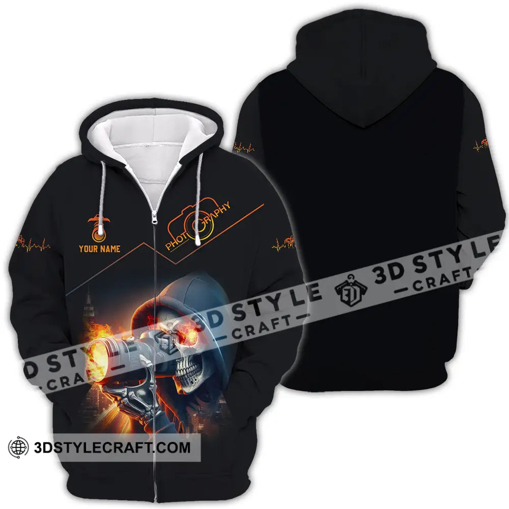 Unisex Shirt - Custom Text Shirt Photography Shirt Zipper Hoodie / S T-shirt