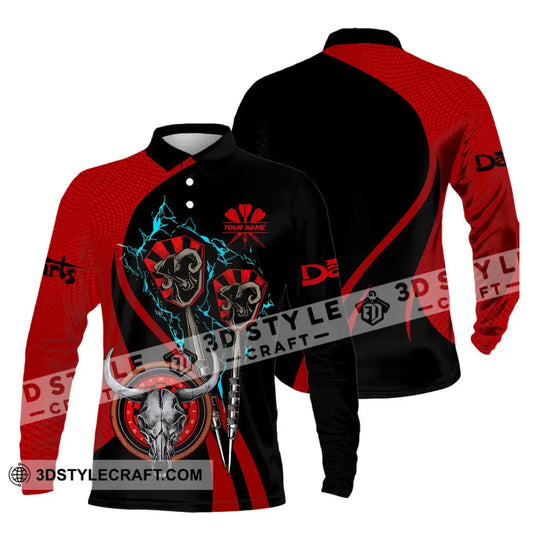 Unisex Shirt - Custom Text Red Buffalo Darts Player Sport Shirt style option 3