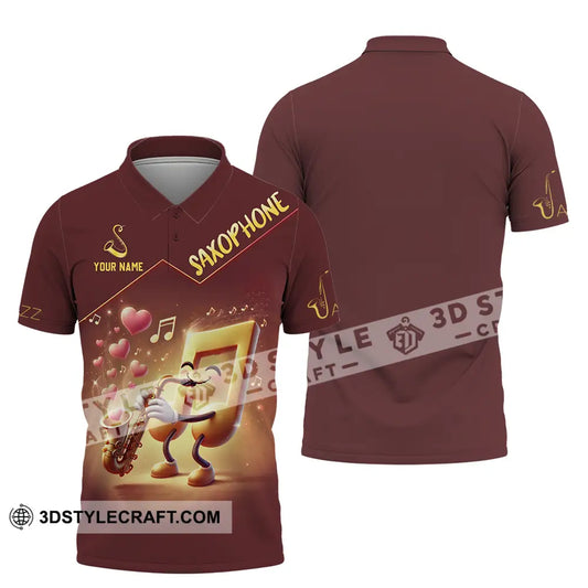 Unisex Shirt - Custom Text Saxophone Polo / S T-Shirt
