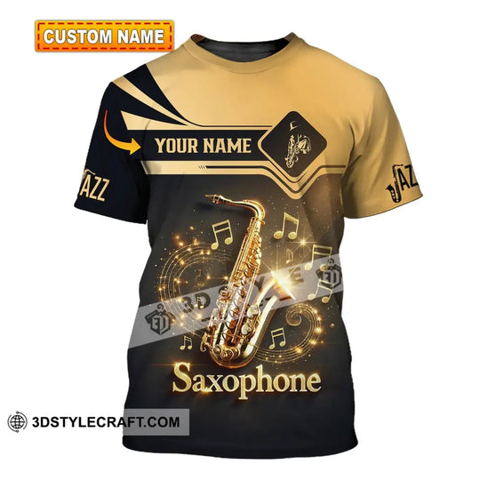 Unisex Shirt - Custom Text Shirt Saxophone style option 1