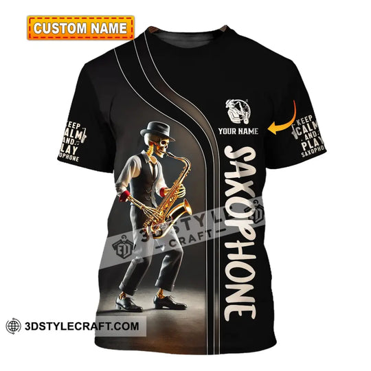Unisex Shirt - Custom Text Shirt Saxophone style option 1