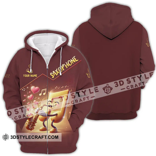 Unisex Shirt - Custom Text Shirt Saxophone style option 4