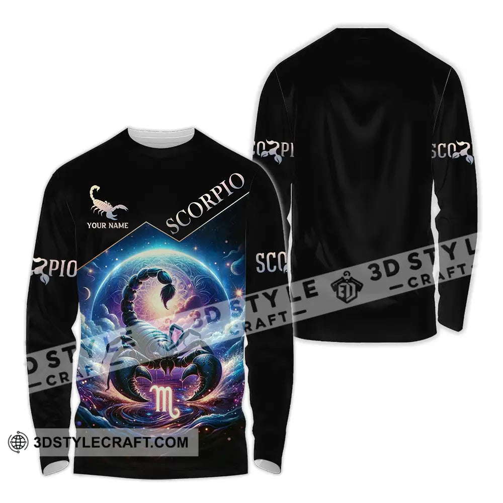 Unisex Shirt - Custom Text Scorpio Long Sleeve / S T-Shirt