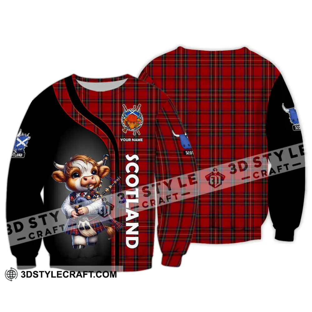 Unisex Shirt - Custom Text Shirt Scotland Highland Cow Shirt Long Sleeve / S T-shirt