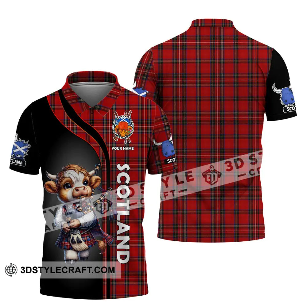 Unisex Shirt - Custom Text Shirt Scotland Highland Cow Shirt Polo Shirt / S T-shirt