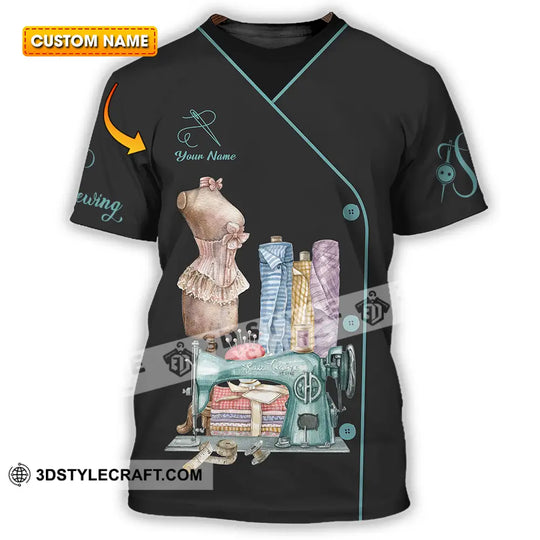 Unisex Shirt - Custom Text Shirt, Sewing Shirt style option 1