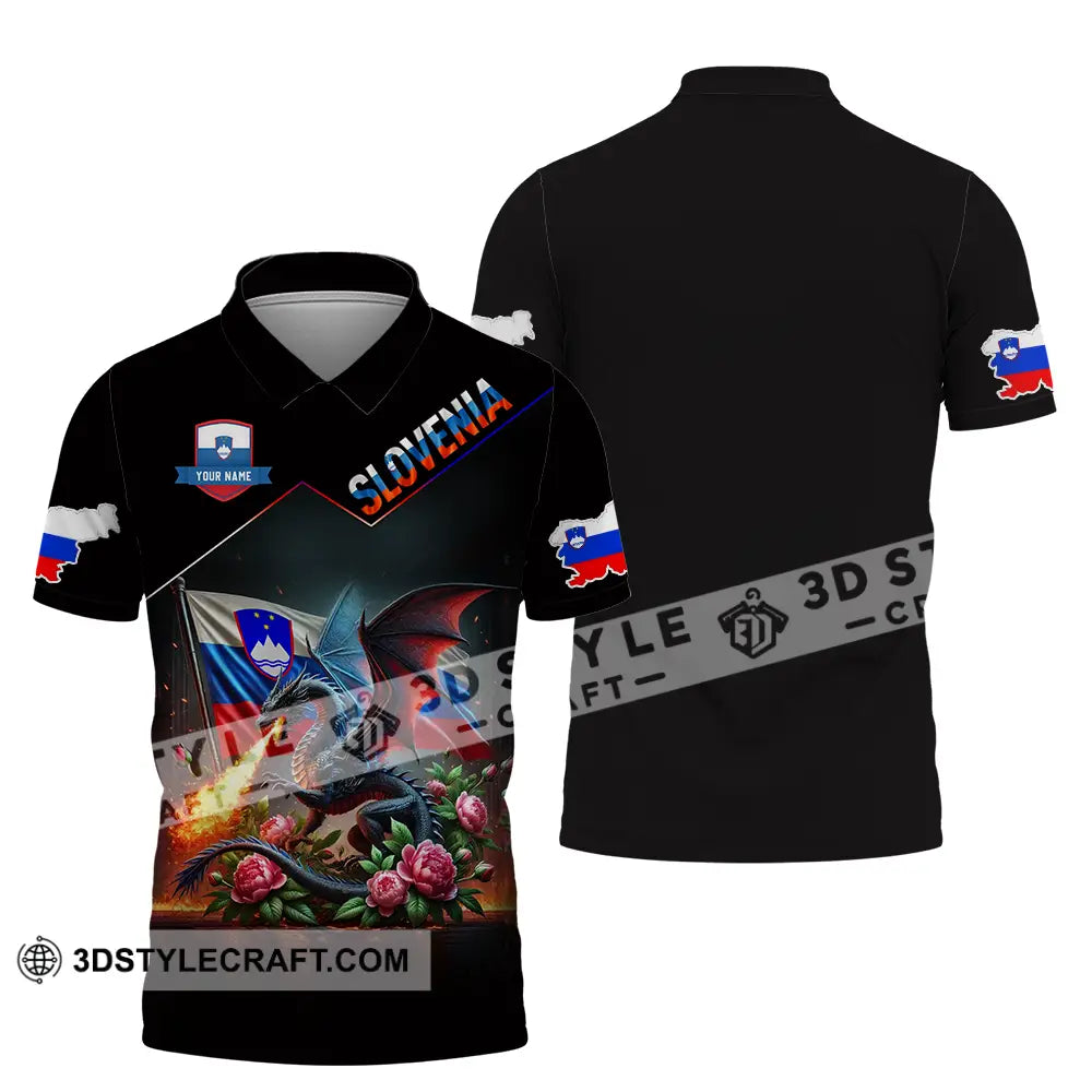 Unisex Shirt - Custom Text Slovenia Polo / S T-Shirt