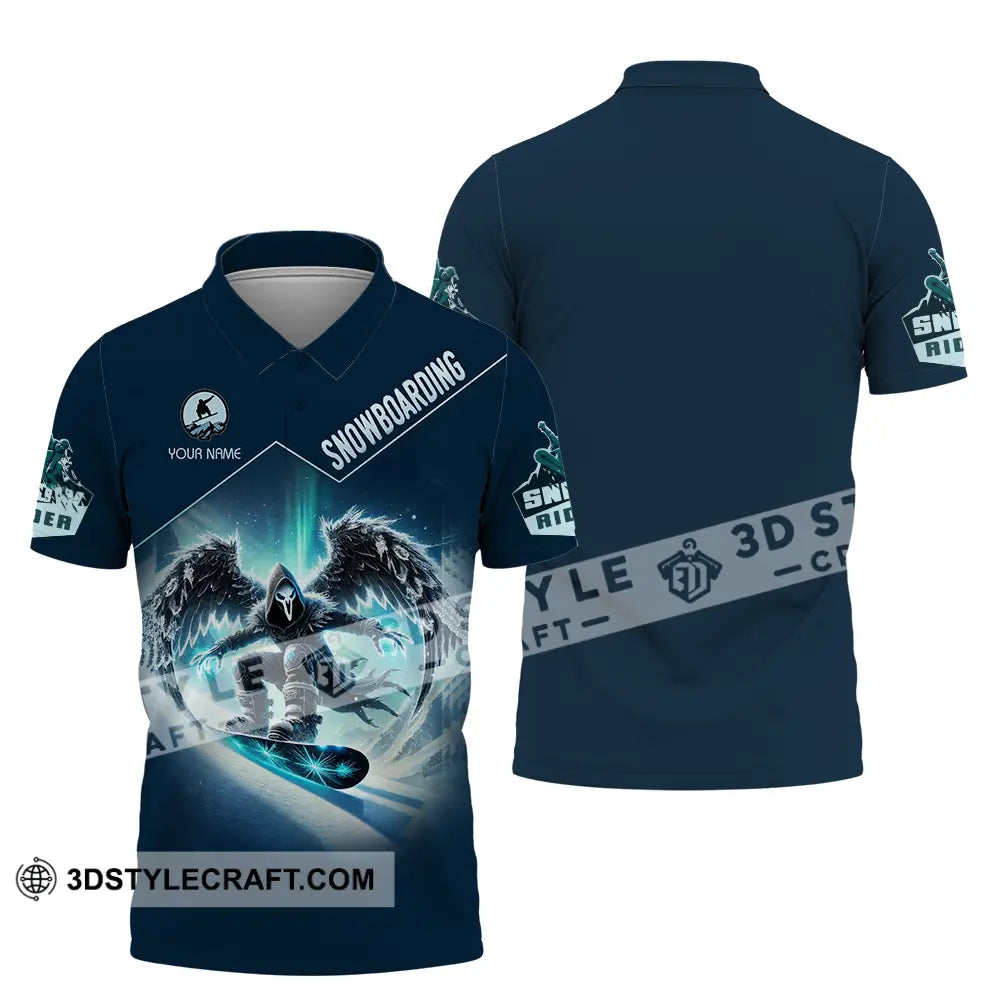 Unisex Shirt - Custom Text Snow Boarding Polo / S T-Shirt