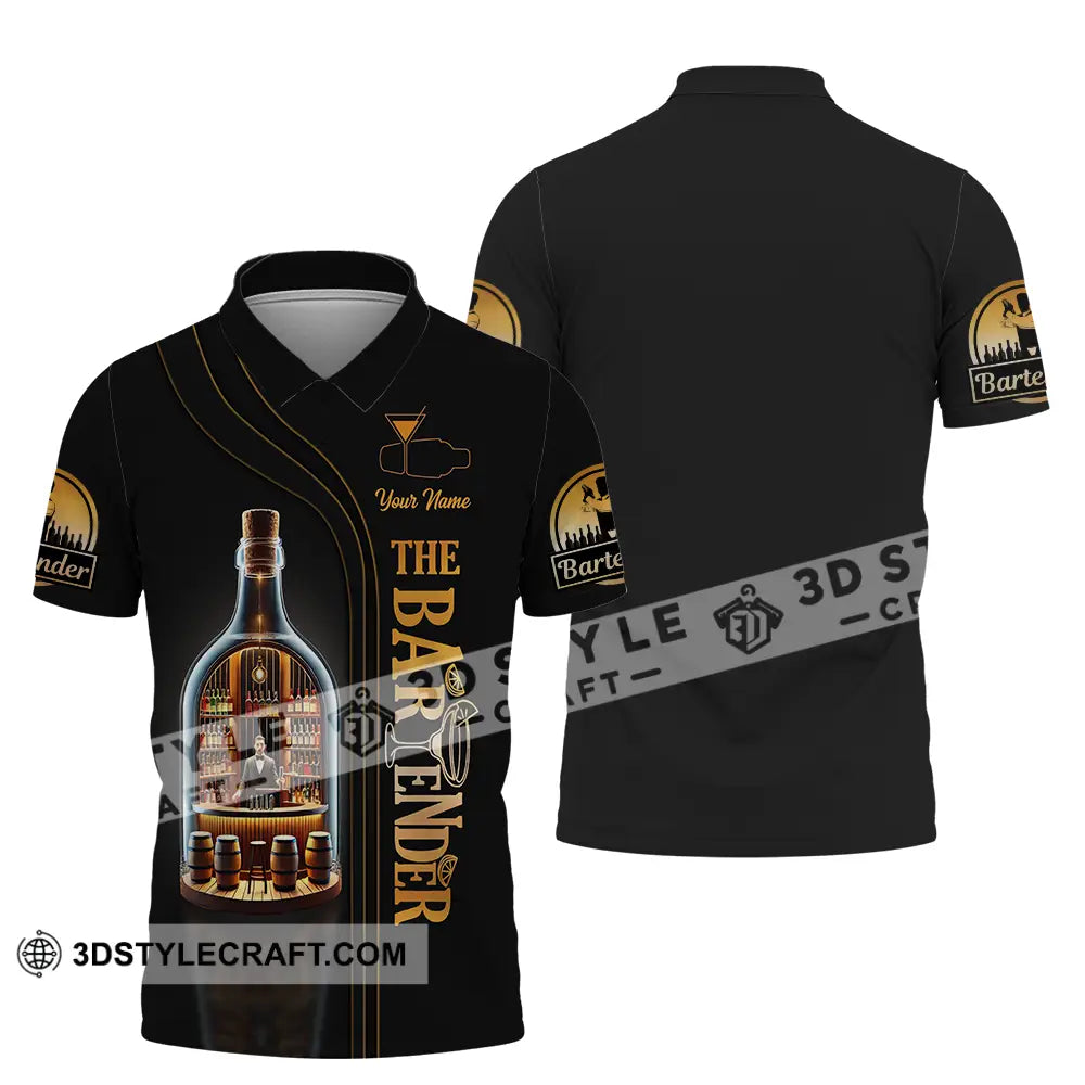 Unisex Shirt - Custom Text The Bartender Polo / S T-Shirt