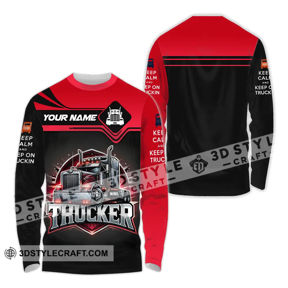 Unisex Shirt - Custom Text Trucker Long Sleeve / S T-Shirt