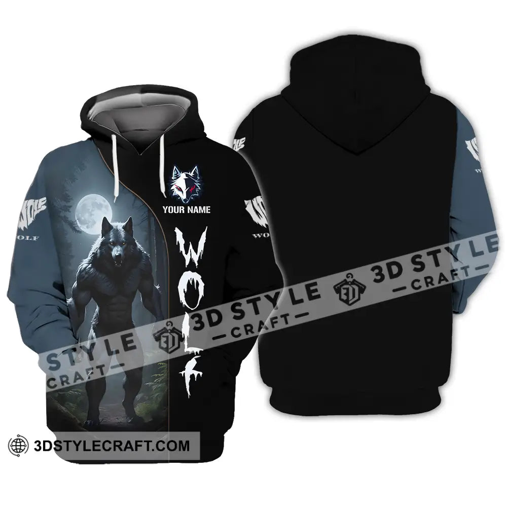 Unisex Shirt - Custom Text Wolf Hoodie / S T-Shirt
