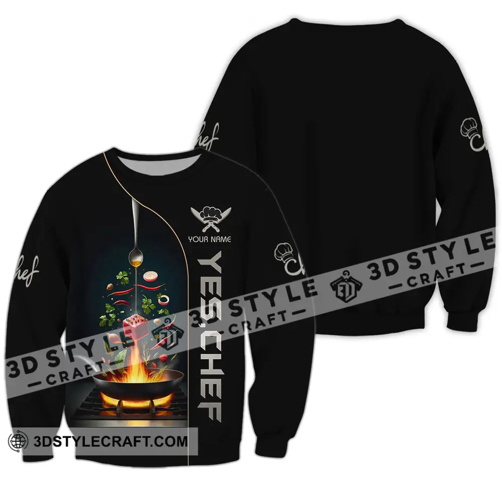 Unisex Shirt - Custom Text Shirt Yes Chef Shirt Long Sleeve / S T-shirt