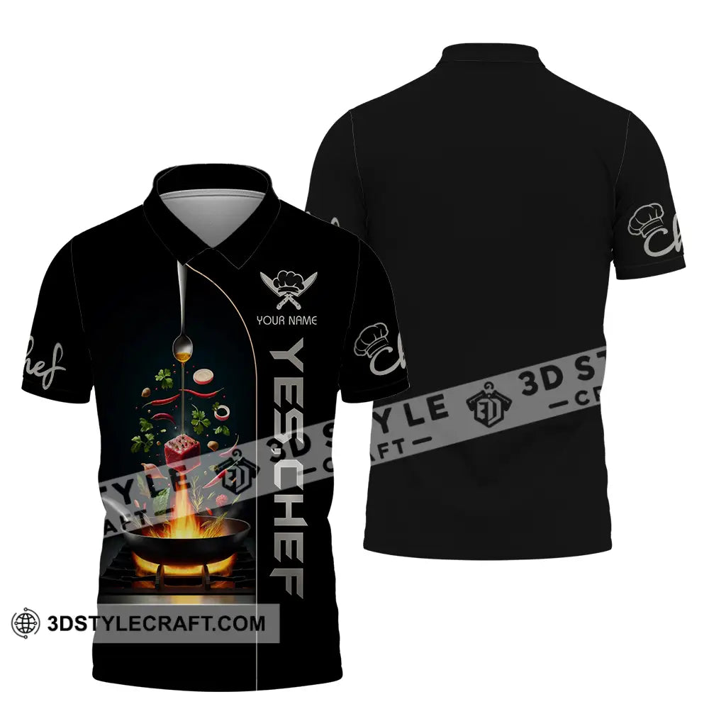 Unisex Shirt - Custom Text Shirt Yes Chef Shirt Polo Shirt / S T-shirt