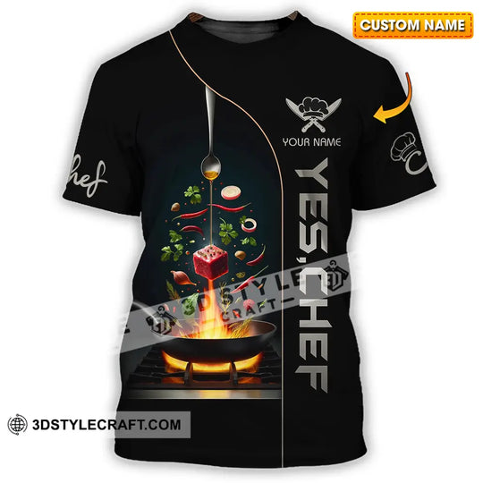 Unisex Shirt - Custom Text Shirt, Yes Chef Shirt style option 1