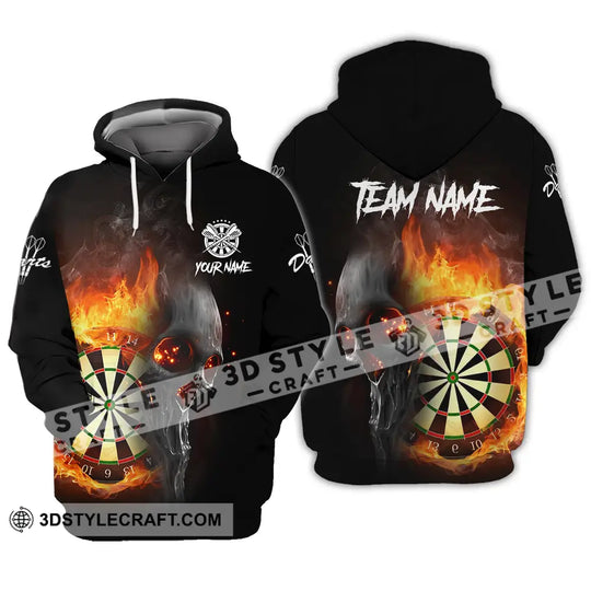 Unisex Shirt - Custom Texts Fire Lion Darts Sport Shirt For Player style option 3