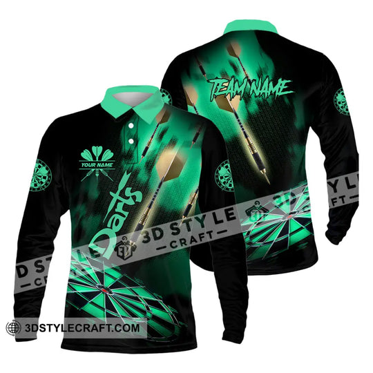 Unisex Shirt - Custom Texts Green Light Darts Sport Shirt style option 3
