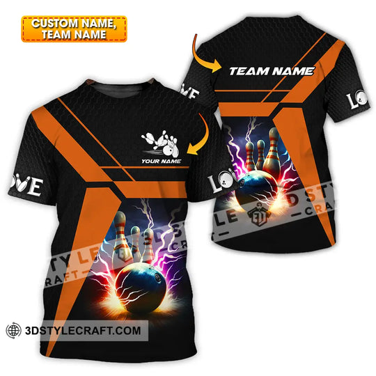 Unisex Shirt - Custom Texts Thunder Bowling Sport Shirt style option 1