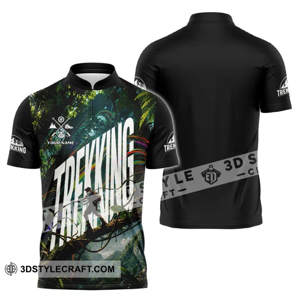 Unisex Shirt - Custom Trekking Shirt - Zipper Polo Shirt / S - T-shirt