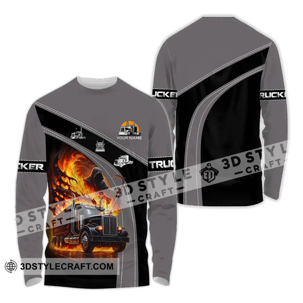 Unisex Shirt - Custom Trucker Keep On Trucking 3D Shirt Long Sleeve Shirt / S T-shirt