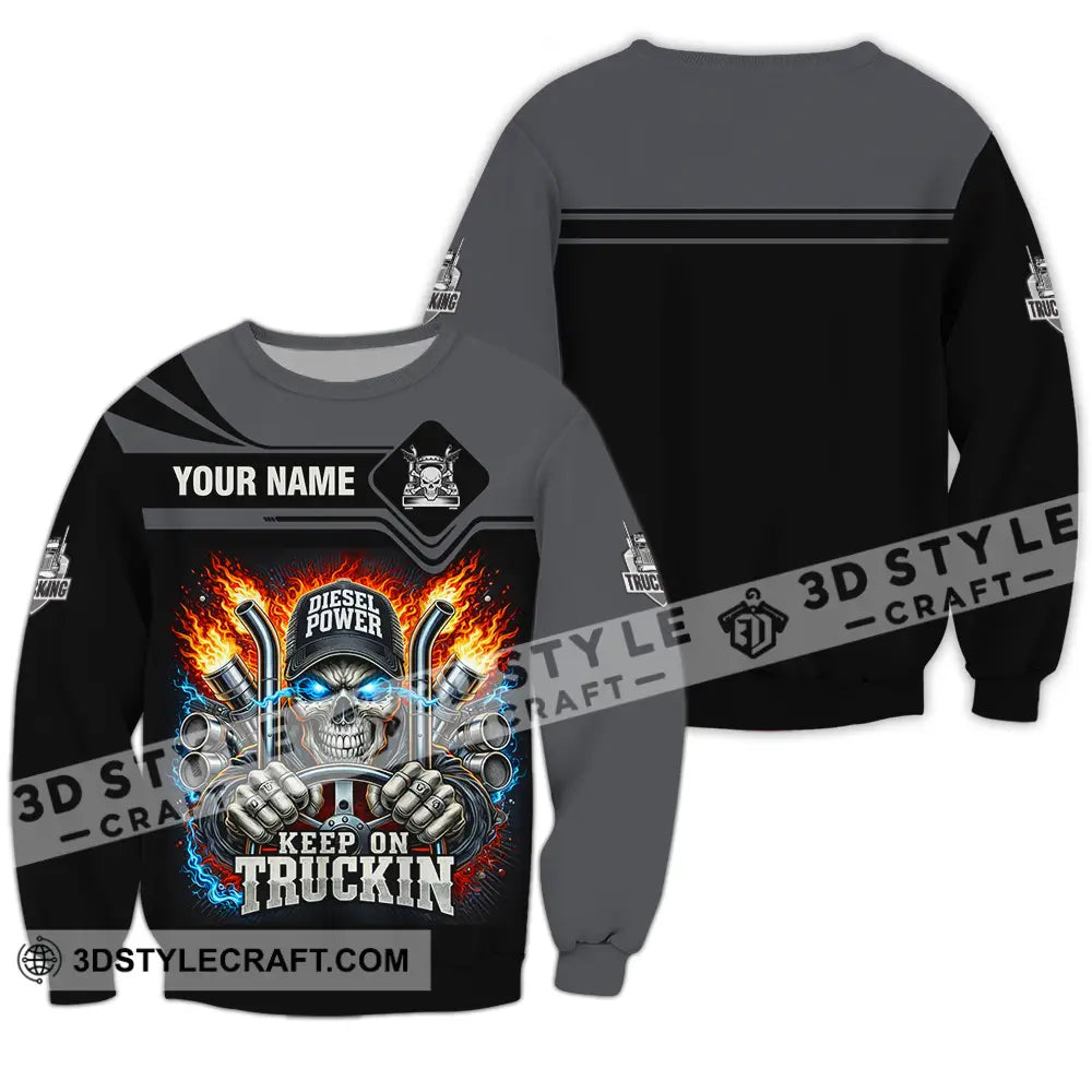 Unisex Shirt - Custom Trucker Keep On Trucking 3D Shirt Long Sleeve / S T-shirt